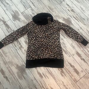 Goddess Leopard Cowl Neck Tunic Sweater – Size Medium